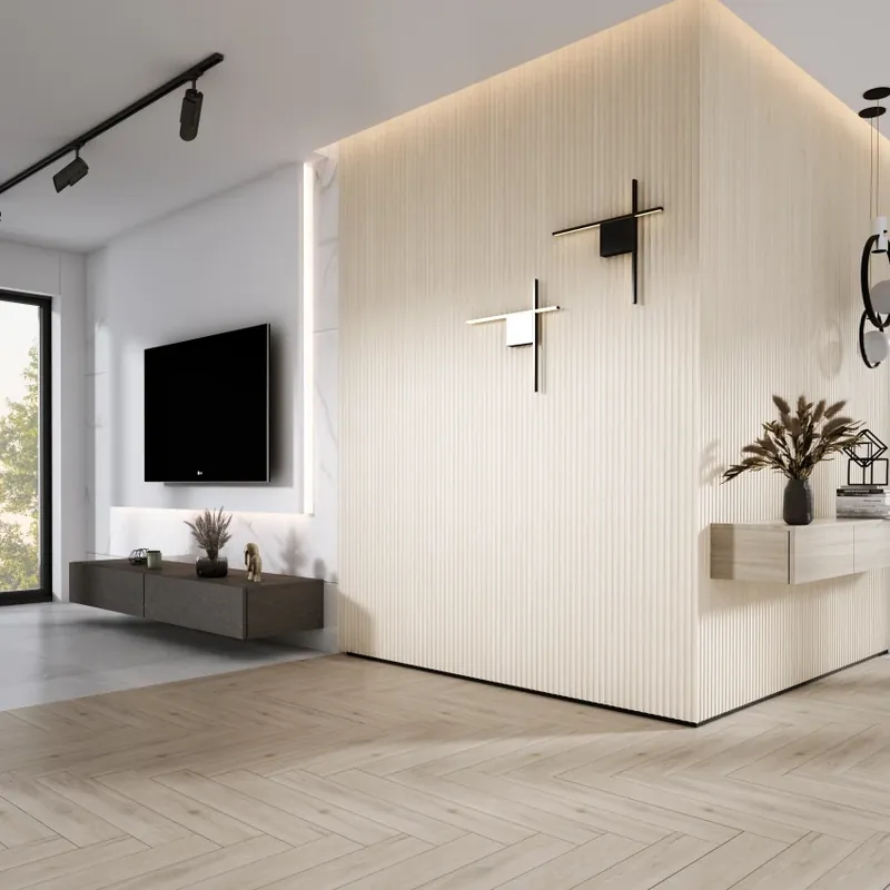 Riflaj decorativ 3D Onda, Stejar Alb, 270x11.2cm, Lamelio Panouri 3D pentru un design interior modern Popular