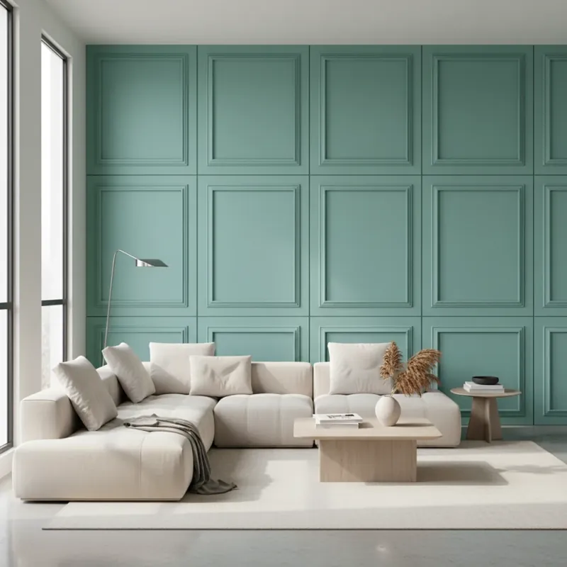 Panou MDF Agora, Turquoise Blue, Mat Panou Decorativ MDF Turcoaz Mat Retur ușor