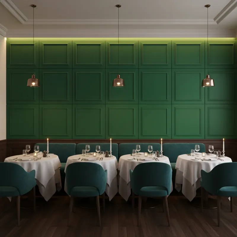 Promoție Panou MDF Agora, Emerald Green, Mat Panou Decorativ MDF Emerald Green, Finisaj Mat