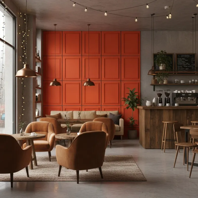 Premium Panou MDF Agora, Fire Red, Mat Panou Decorativ MDF Roșu Intens Mat