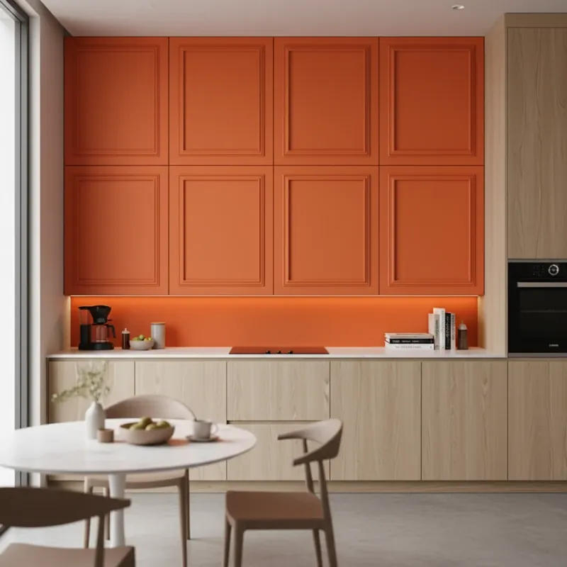 Reduceri Panou MDF Agora, Persimmon Orange, Mat Panou Decorativ MDF Portocaliu Persimmon