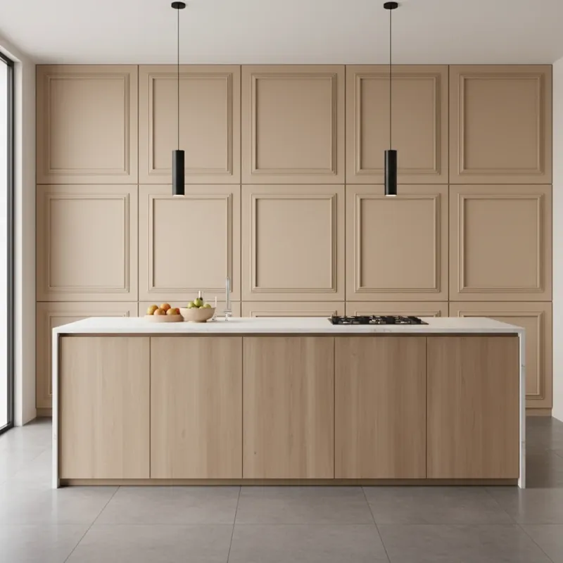 Livrare expres Panou MDF Agora, China Beige, Mat Panou Decorativ MDF Bej Mat
