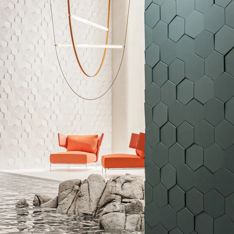 Doar azi Panou 3D Sesto, ipsos, 17.3x20cm, Modulo Panouri Decorative 3D Hexagonale pentru Interior