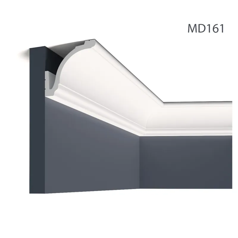Reducere de preț Cornisa mascare galerie pentru LED MD161, 200 X 9.2 X 8.3 cm, Mardom Decor Cornișă decorativă pentru iluminat ambiental LED