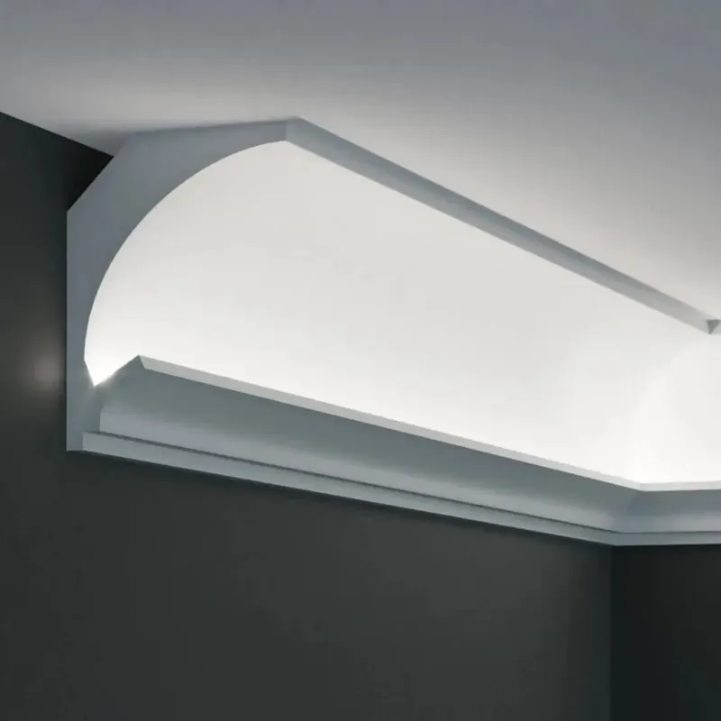Livrare rapidă Profil pentru banda LED din polistiren extrudat acoperit cu rasina minerala KD201 - 11.5x9x115 cm, Manavi Profile decorative pentru iluminat ambiental cu LED