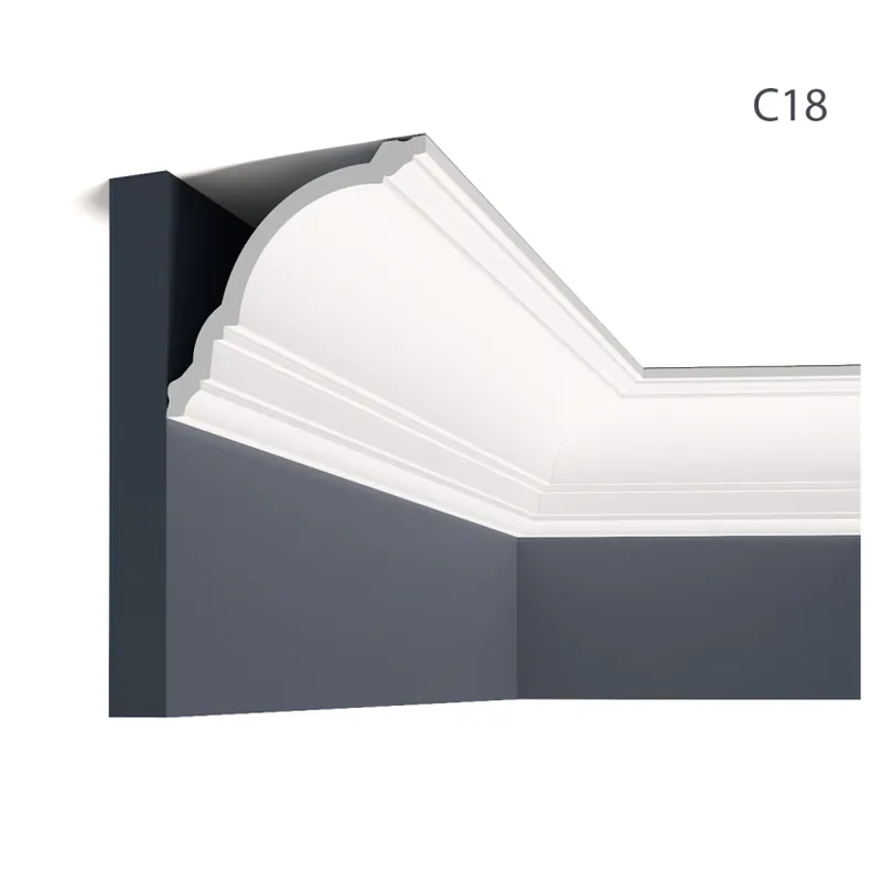 Cornisa decorativa din polimer rigid C18 - 11 x 12.4 x 200 cm, Manavi Cornisa decorativa din polimer rigid C18 - 11 x 12.4 x 200 cm, Manavi Nu rata