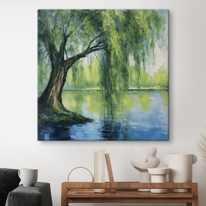 Premium Pictură pe pânză Salcie peste râu Nr s41493