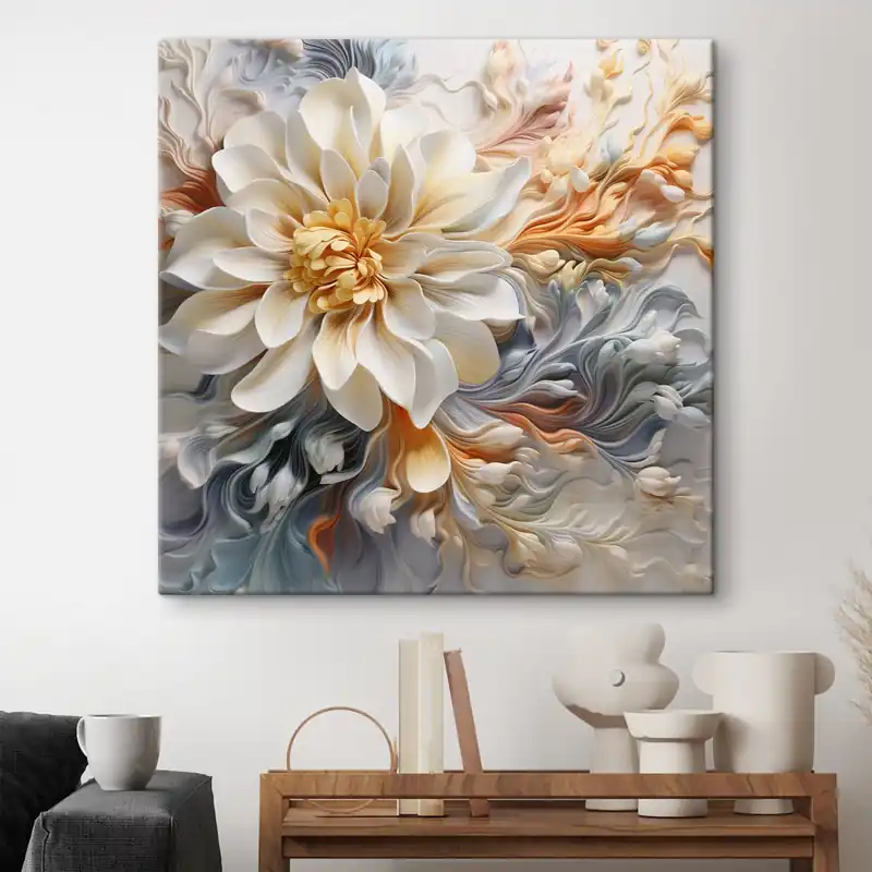 Discount Pictură pe pânză Floare abstractă volumetrică Nr s41551