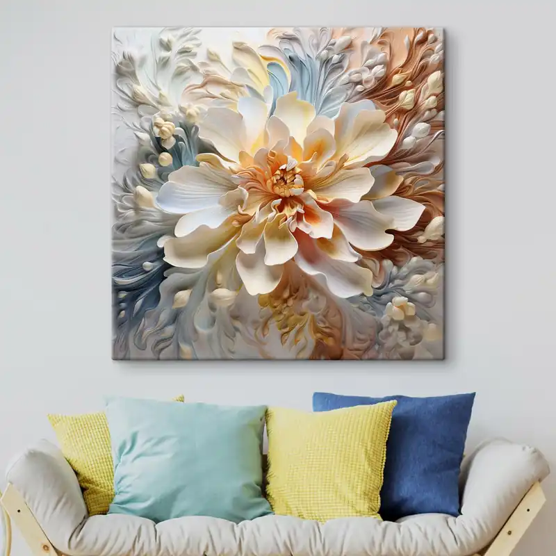 Mai ieftin Pictură pe pânză Floare abstractă volumetrică mare Nr s41553