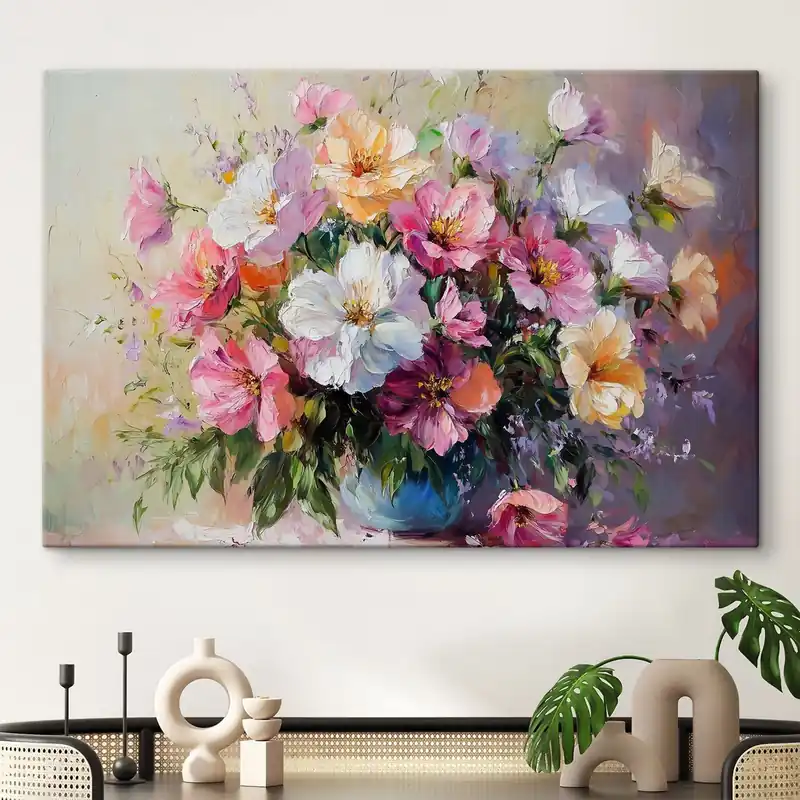 Calitate înaltă Pictură pe pânză buchet luminos pictat cu culori Nr s41630