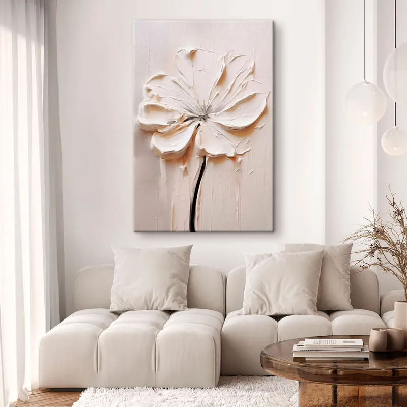 Pictură pe pânză Floare albă Nr s41688 Premium