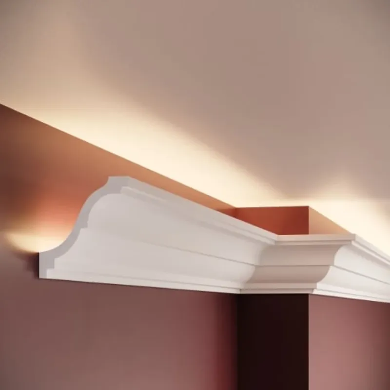 Ofertă exclusivă Cornisa decorativa din poliuretan P876, Dimensiuni 200 X 8 X 8.5 cm, Manavi Cornișe Decorative din Poliuretan pentru Tavan