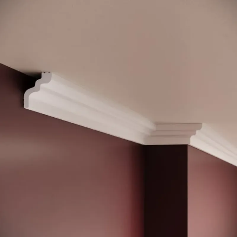 Discount Cornisa decorativa din polimer rigid C24, Dimensiuni 200 X 5 X 4.2 cm, Manavi Cornise decorative pentru tavan - Eleganta si Stil