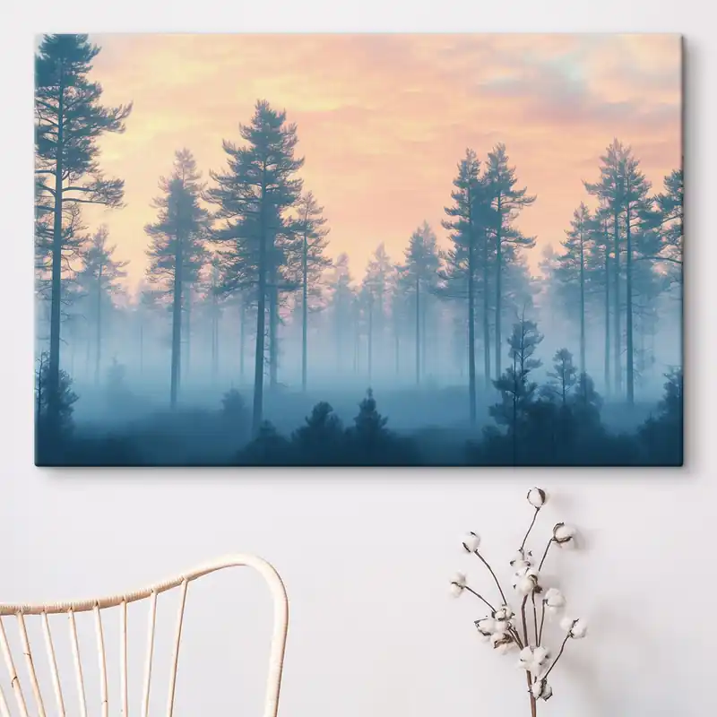 Expediere rapidă Pictură pe pânză Pădure cețoasă dimineața Nr s41832