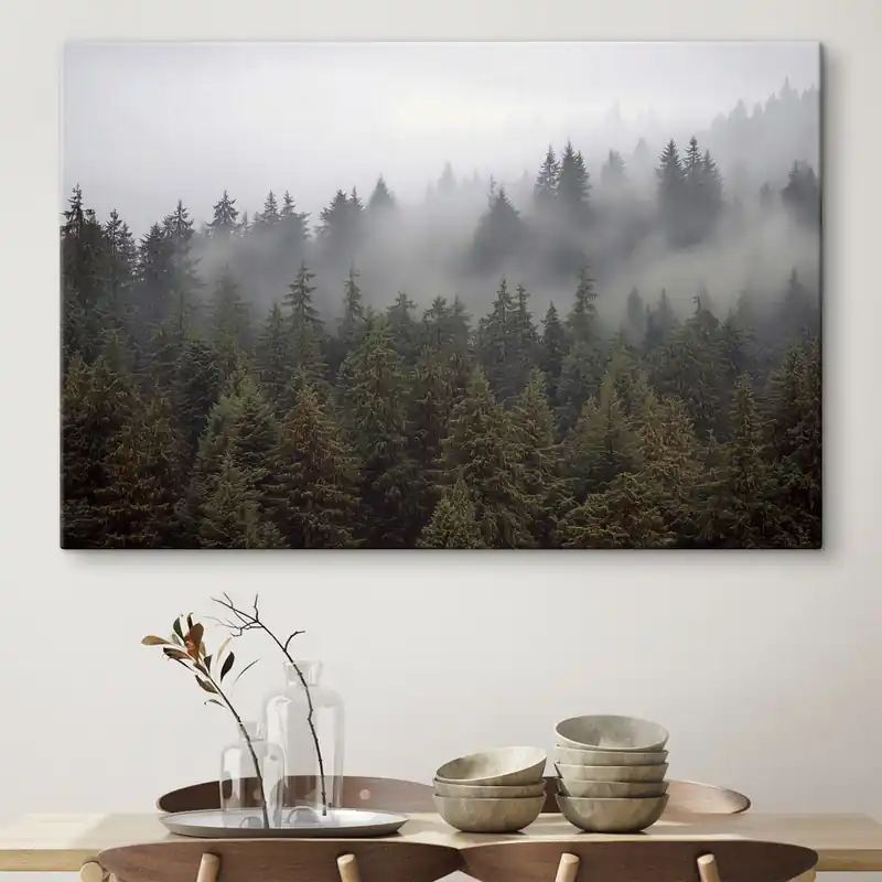 Pictură pe pânză Pădure în ceață Nr s41839 Retur gratuit