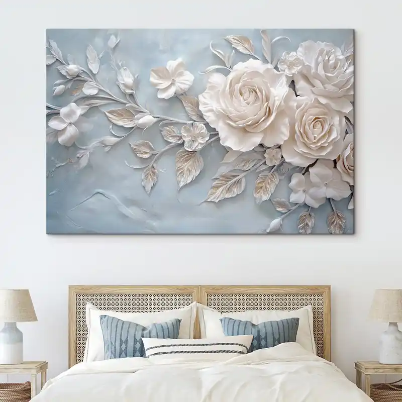 Pictură pe pânză Aranjament floral în tonuri neutre Nr s41858 Bestseller