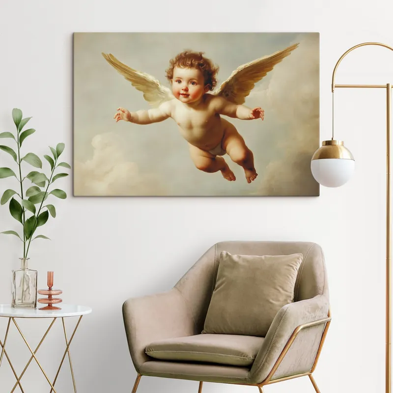 Pictură pe pânză Copil angelic care zboară în aer în stilul picturii Nr s41876 Cumpără online