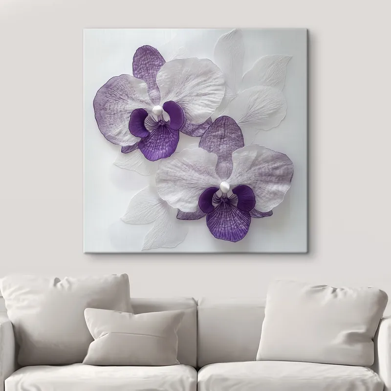 Calitate înaltă Pictură pe pânză Orhidee mov elegante cu o textură delicată Nr s42043