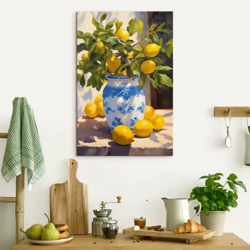 Doar azi Pictură pe pânză Vază și lămâi Nr s41790
