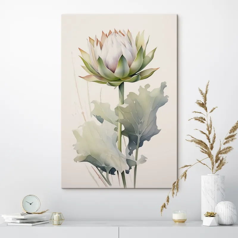 Preț promoțional Pictură pe pânză Anghinare floare imitație acuarelă Nr s42117