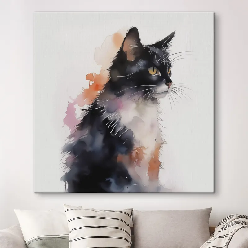 Preferatul clienților Pictură pe pânză Cat imitație acuarelă Nr s42121