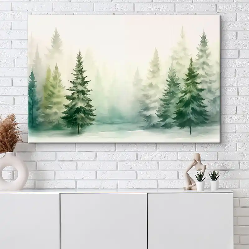 Pictură pe pânză Pădure cețoasă de brazi Nr s42154 Cumpărături sigure