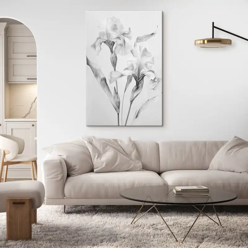 Calitate înaltă Pictură pe pânză Iriși eleganți în tonuri de alb și negru Nr s42171