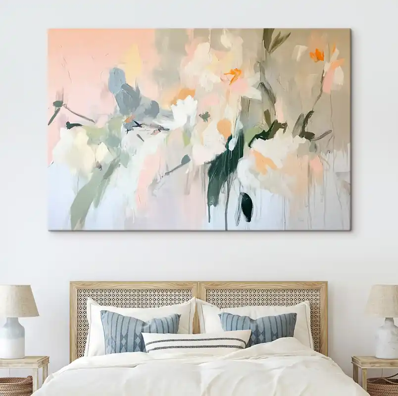 Cumpără online Pictură pe pânză Desen abstract, stil acrilic, culori naturale moi Nr s42204