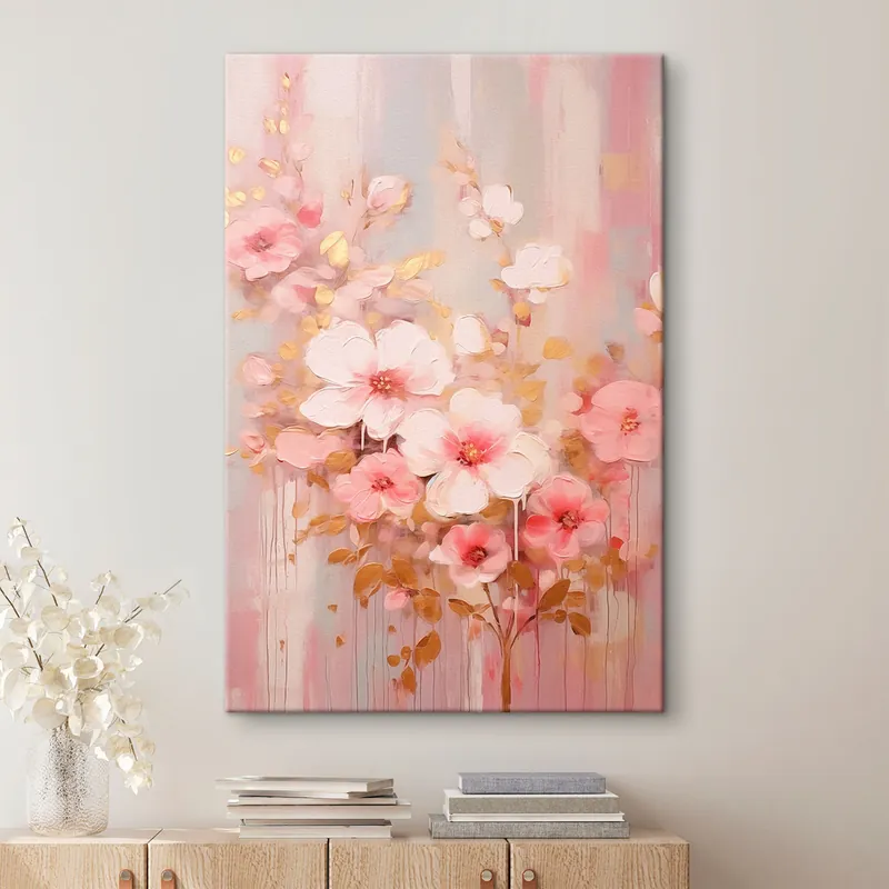 Discount Pictură pe pânză Frumoase flori roz Nr s42315