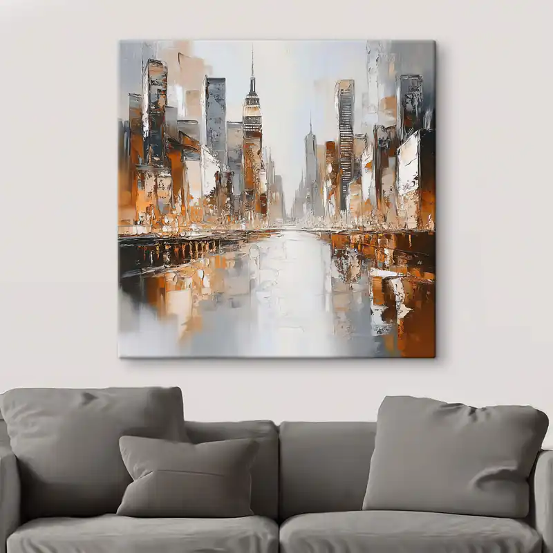 Pictură pe pânză Oraș abstract cu urme de perie imitație Nr s42133 Ultima șansă
