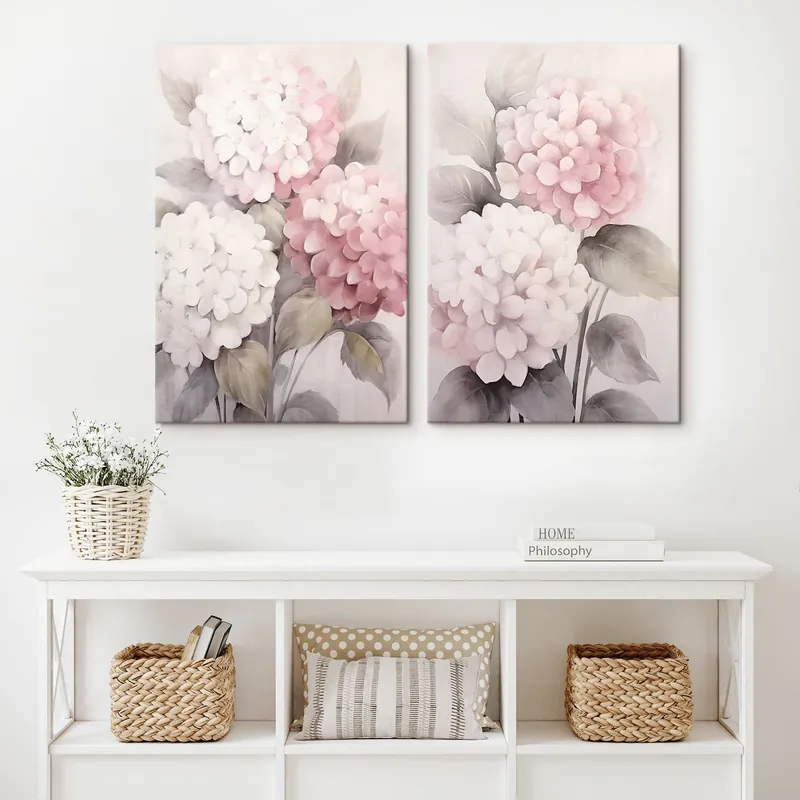 Reducere extra Pictură pe pânză Hortensii delicate Nr m00400