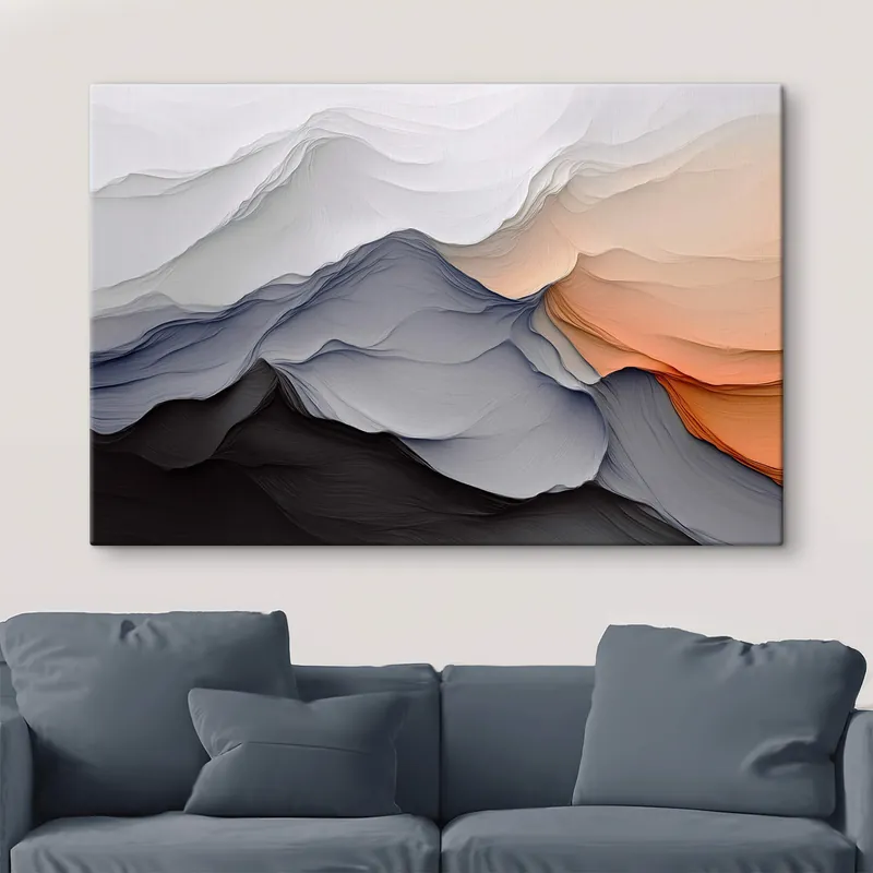 Pictură pe pânză Abstracție cu imitație de munți Nr s42457 Lichidare de stoc