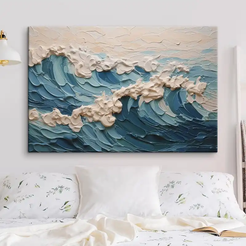 Promoție Pictură pe pânză Valuri abstracte imitație de lovituri de pensulă Nr s42470