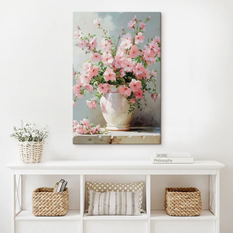 Pictură pe pânză Buchet de flori roz Nr s42491 Preț mic