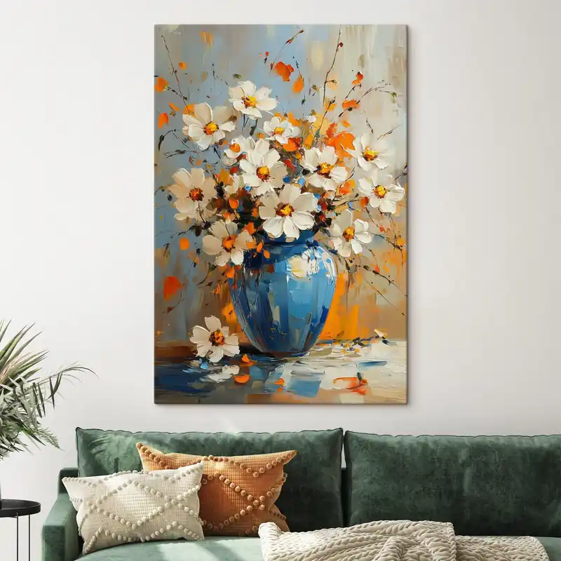 Cel mai vândut Pictură pe pânză Buchet de margarete într-o vază Nr s42493