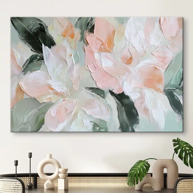 Pictură pe pânză Flori abstracte în stilul picturii în ulei Nr s42601 Mai ieftin