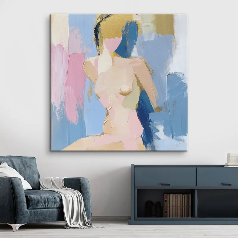 Pictură pe pânză Un desen abstract al unei fete creat cu lovituri de vopsea Nr s42609 Ultima șansă