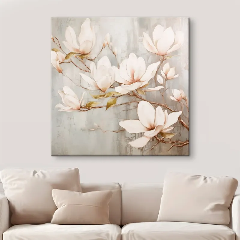 Pictură pe pânză Creangă cu flori de magnolie tendință Nr s42632 Comandă acum