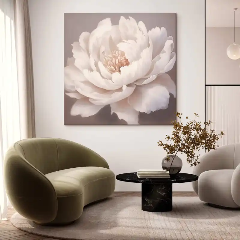 Pictură pe pânză Peonie albă mare Nr s42637 Disponibil imediat