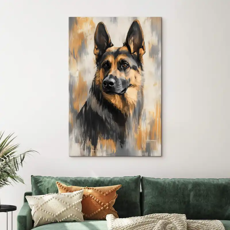 Plată sigură Pictură pe pânză Câine ciobănesc german Nr s42701