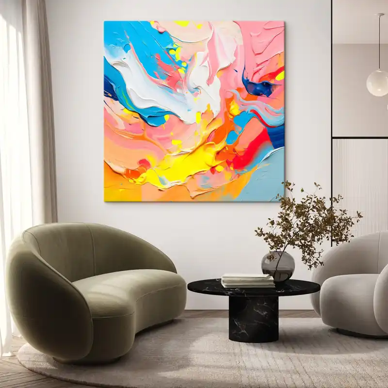 Pictură pe pânză Compoziție abstractă luminoasă Nr s42810 Noutate