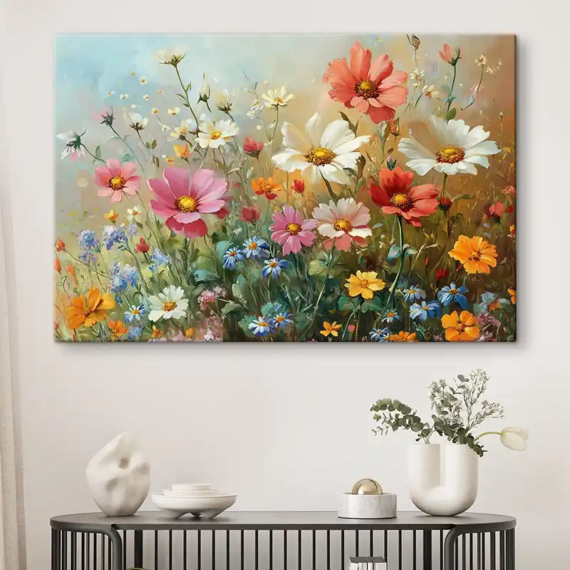 Pictură pe pânză Flori sălbatice strălucitoare Nr s42852 Noutate