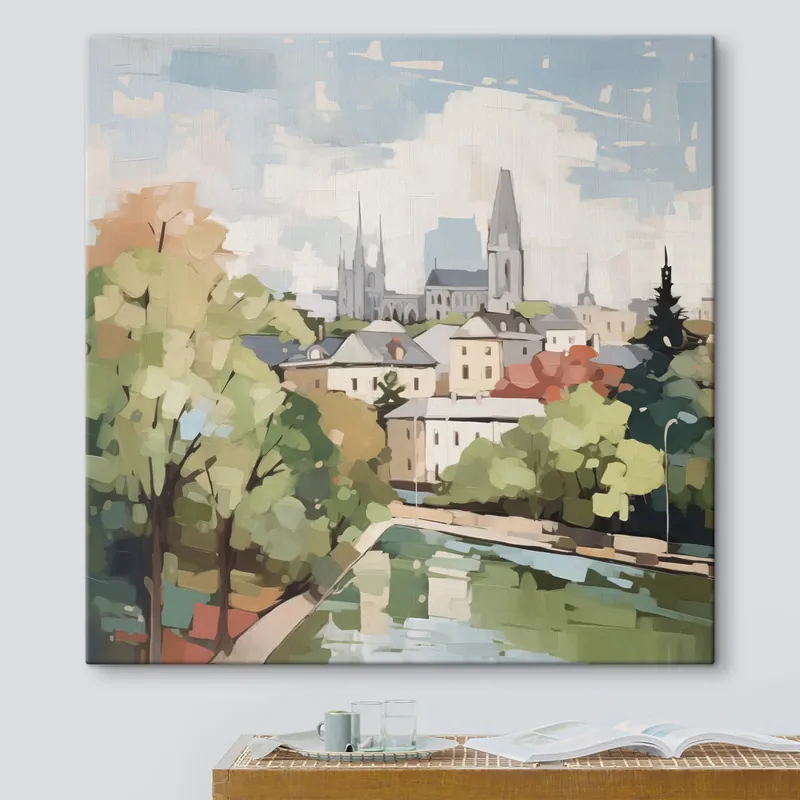 Pictură pe pânză Pictura de imitație a peisajului urban abstract Nr s42834 Plată securizată