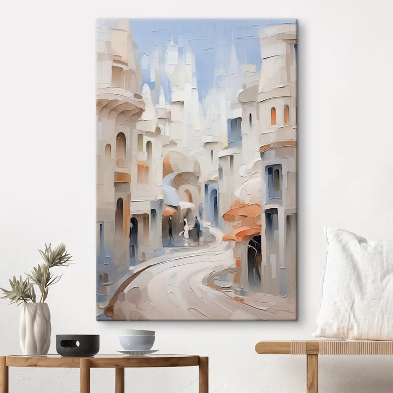Mai ieftin Pictură pe pânză Peisaj urban abstract Nr s42901