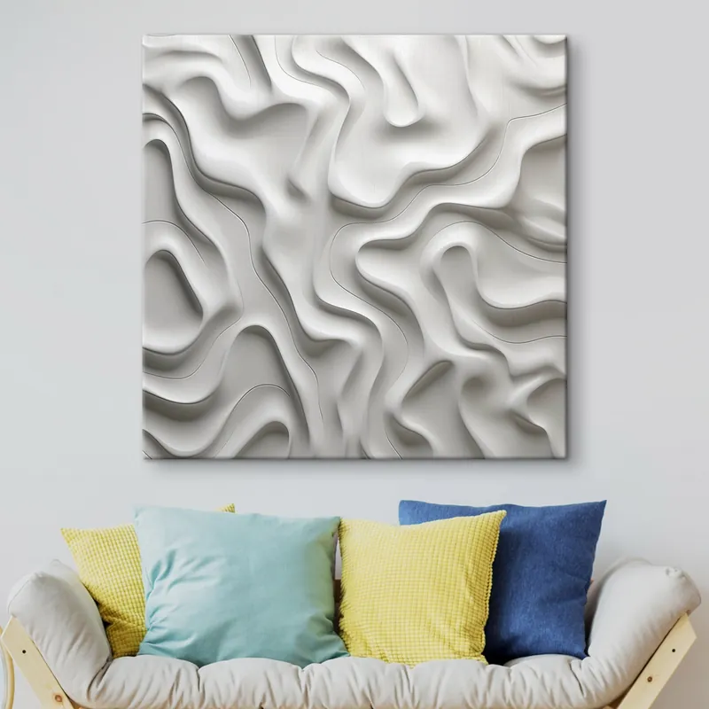 Doar azi Pictură pe pânză Valuri abstracte albe Nr s42891
