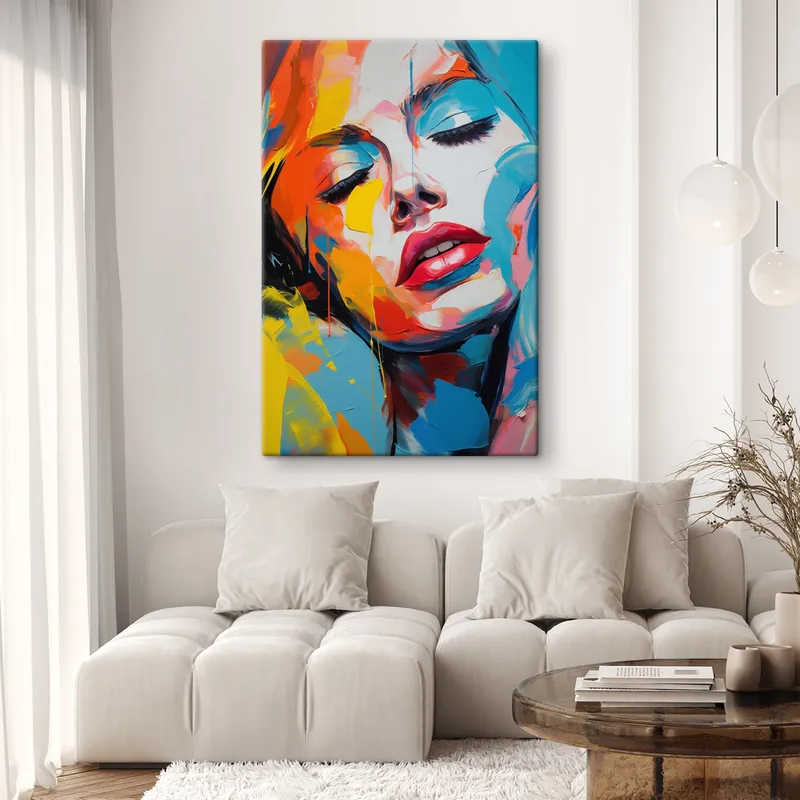 Ofertă exclusivă Pictură pe pânză Portret abstract al unei femei în culori expresive Nr s42935