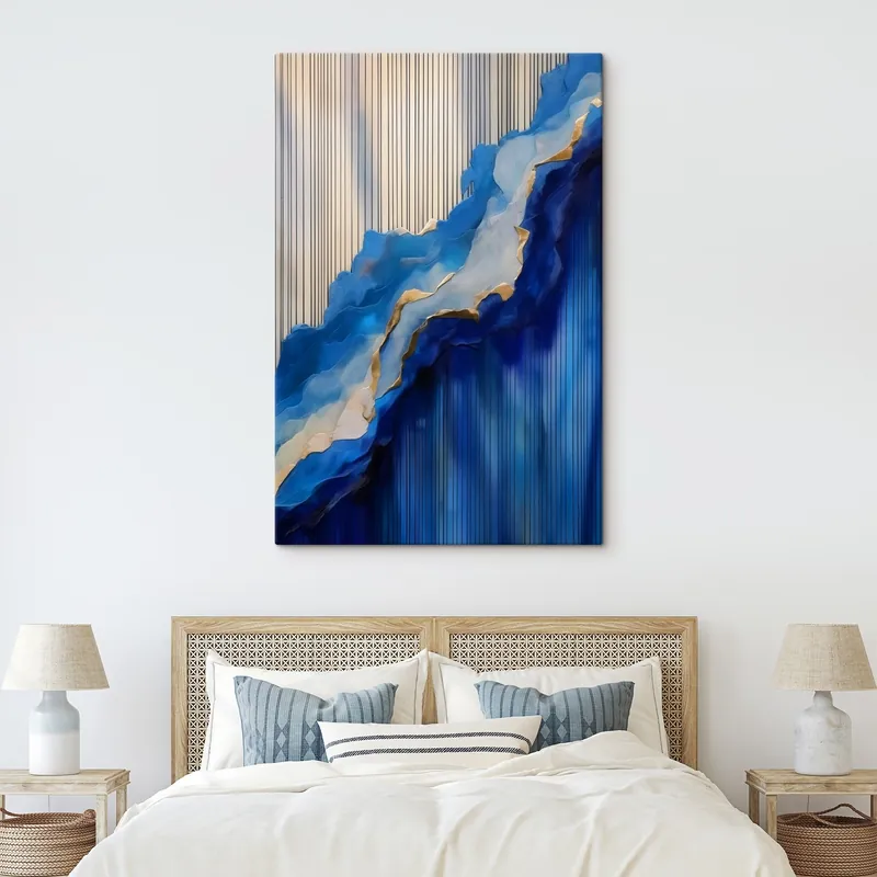 Pictură pe pânză Texturi abstracte albastre cu linii în fundal Nr s43002 Bestseller