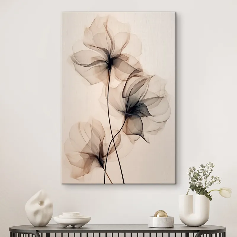 Super ofertă Pictură pe pânză Flori abstracte transparente Nr s43015