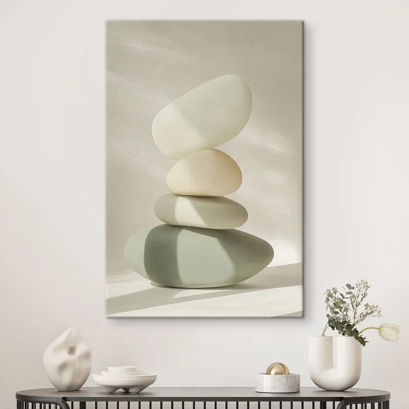Pictură pe pânză Pietre realiste, culori pastelate, iluminare naturală Nr s43049 Ieftin