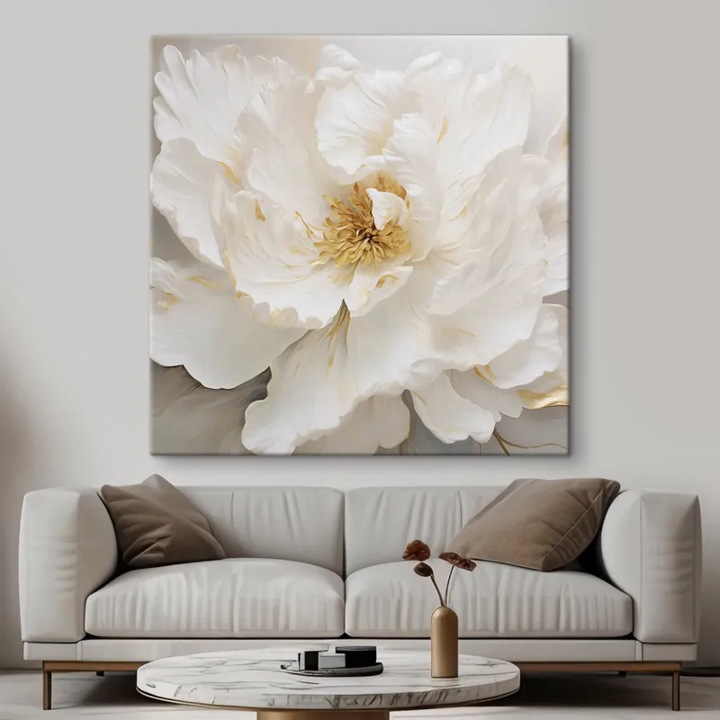 Expediere rapidă Pictură pe pânză Floare albă mare Nr s43126